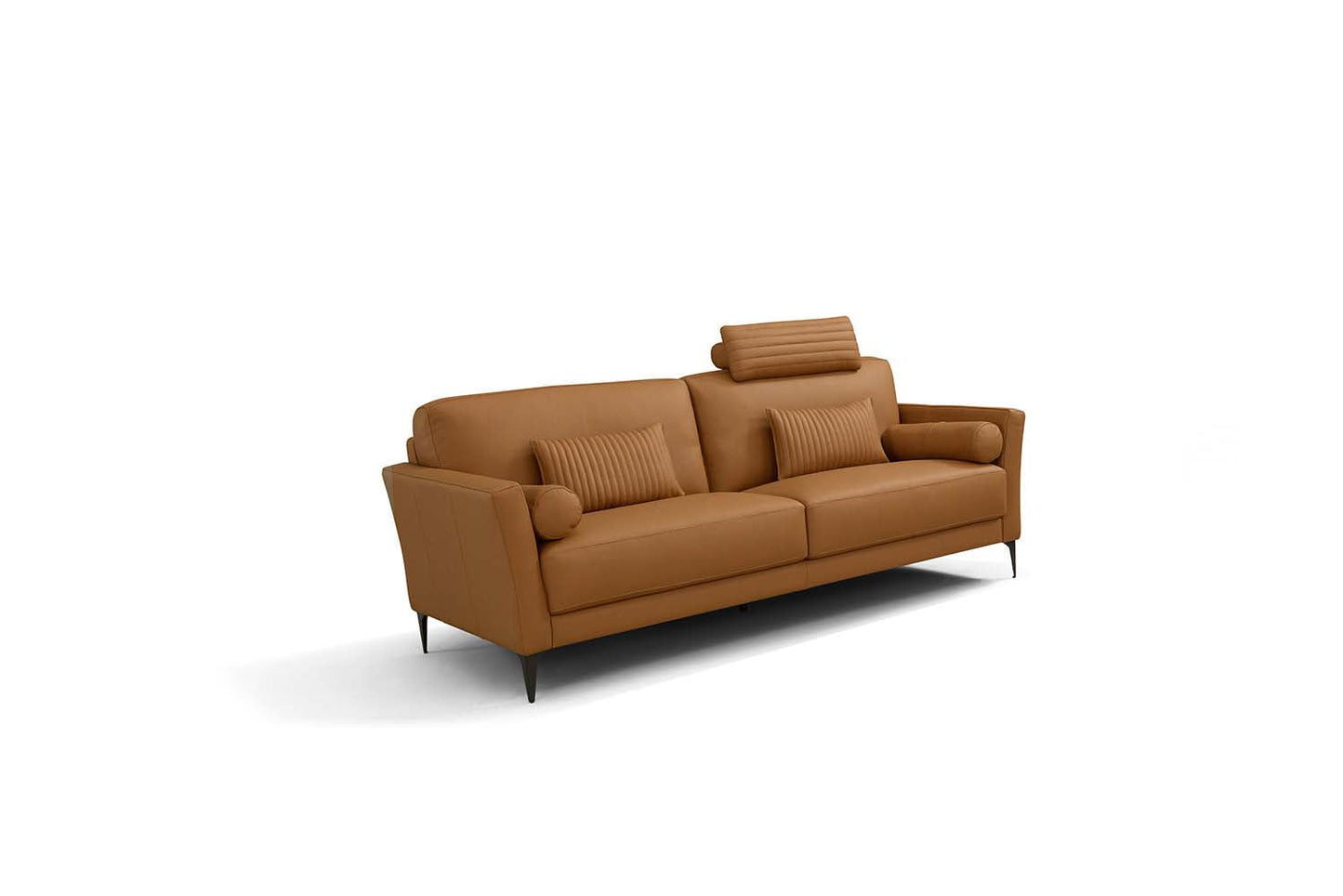 ACME Tussio Saddle Tan Top Grain Leather Sofa with 5 Pillows Model LV00943