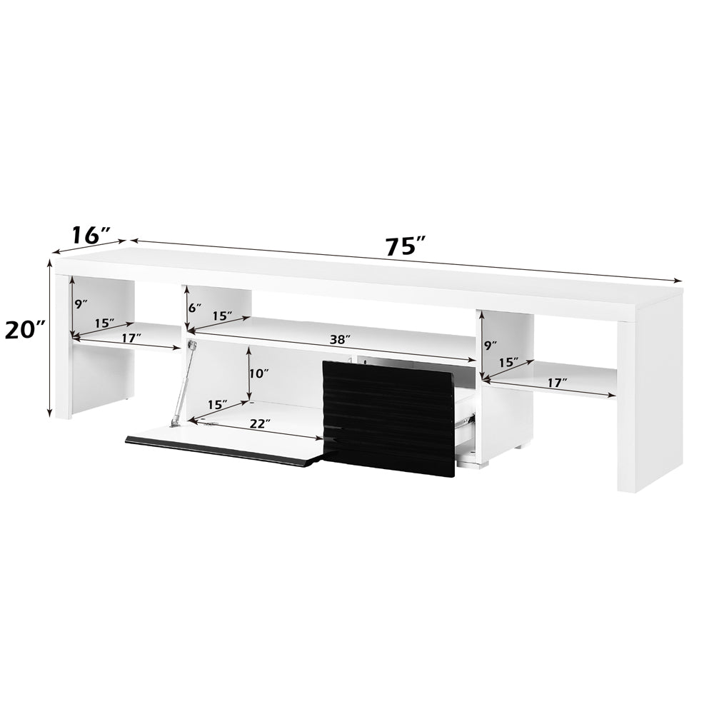ACME Buck II White & Black High Gloss TV Stand Model LV00998