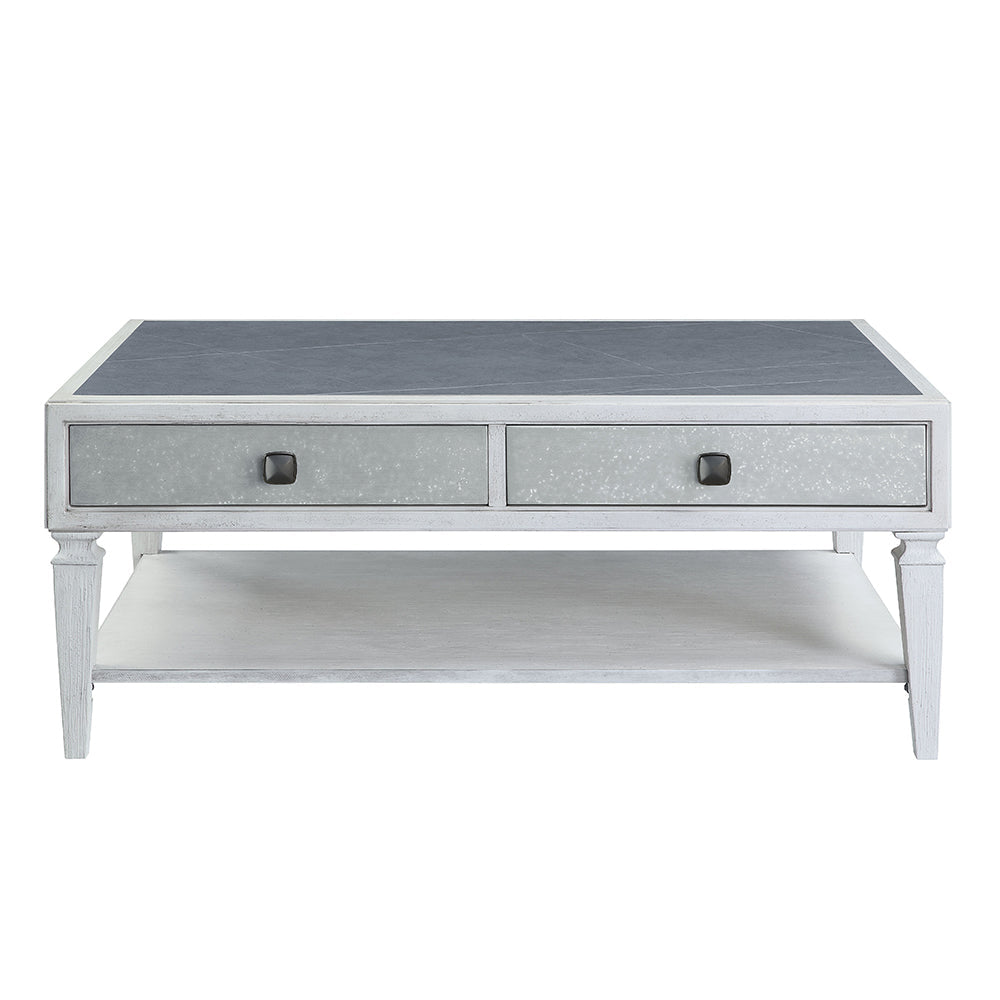 ACME Katia Rustic Gray & Weathered White Coffee Table Model LV01052