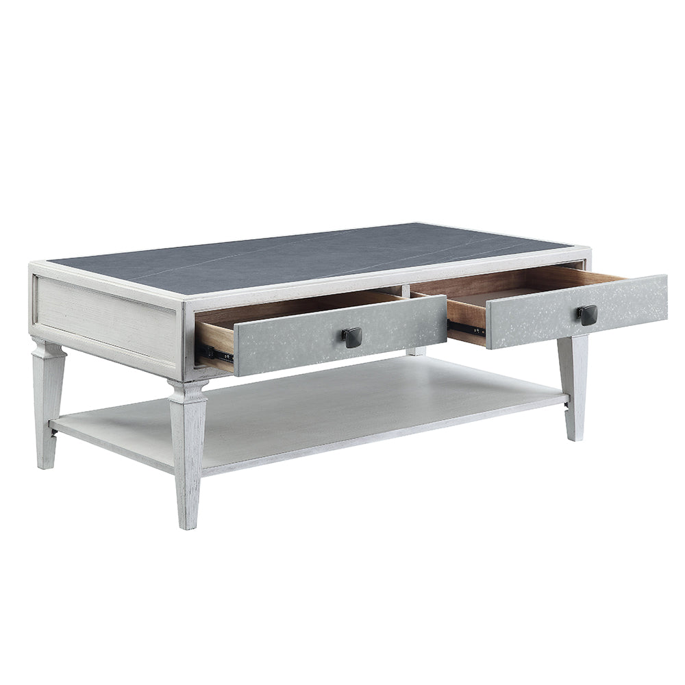 ACME Katia Rustic Gray & Weathered White Coffee Table Model LV01052