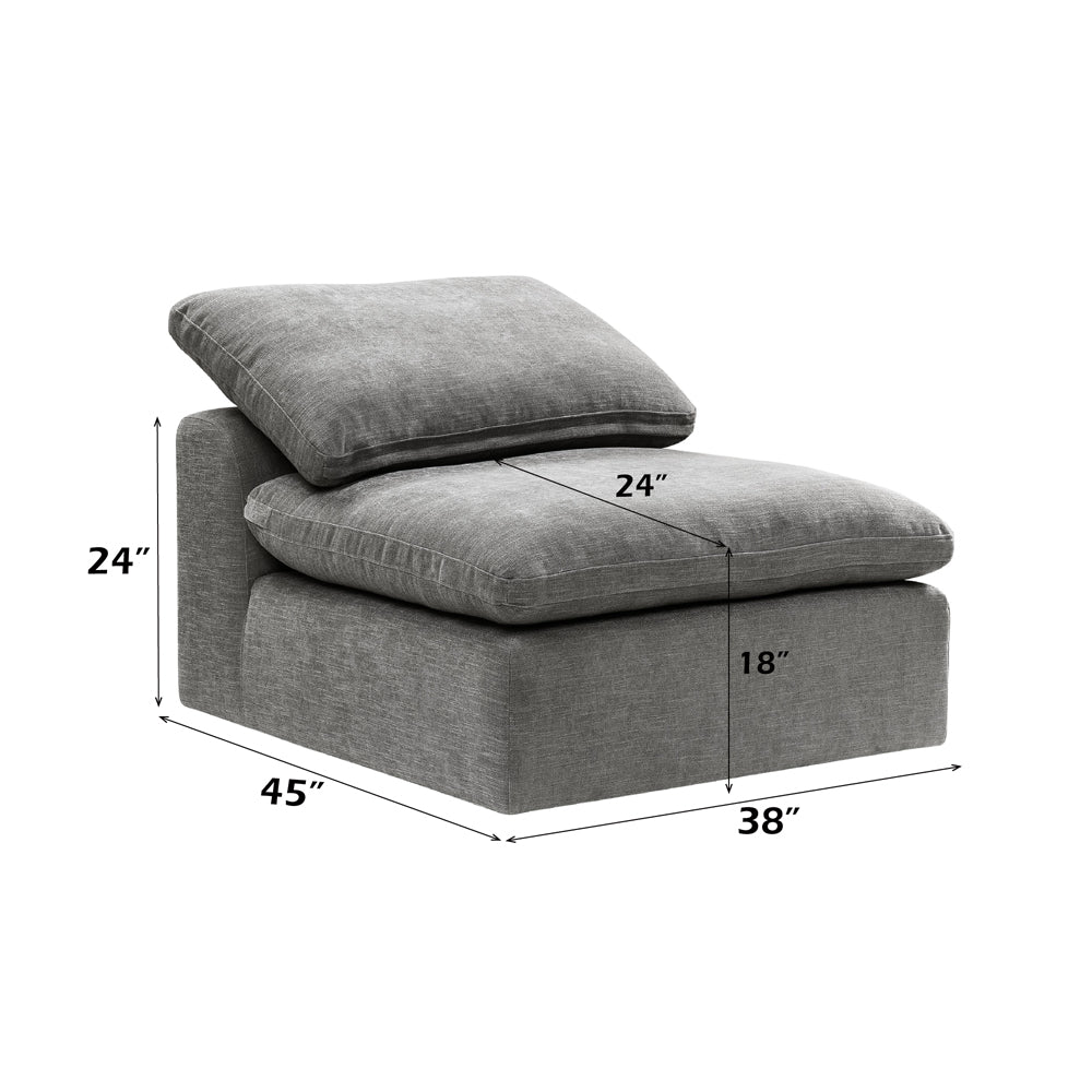ACME Naveen Gray Linen Modular Armless Chair Model LV01103