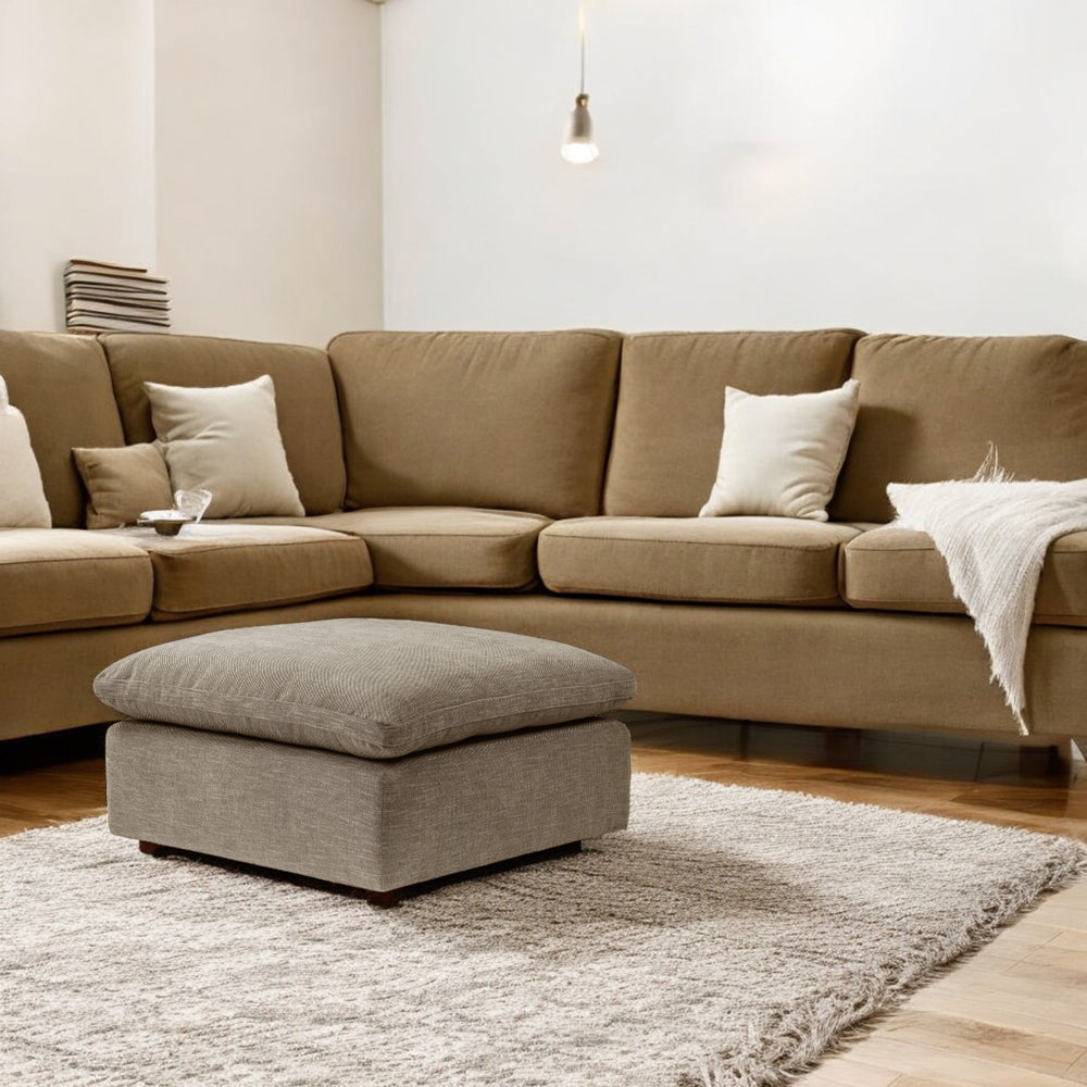 ACME Naveen Khaki Linen Modular Ottoman Model LV01108