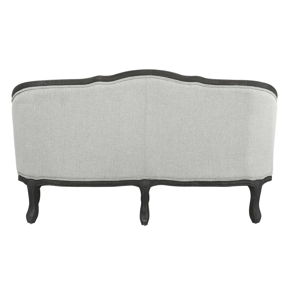 ACME Samael Gray Linen & Dark Brown Loveseat with 2 Pillows Model LV01128