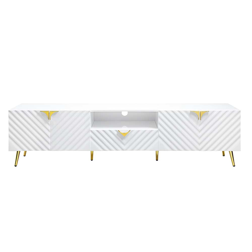 ACME Gaines White High Gloss TV Stand Model LV01138