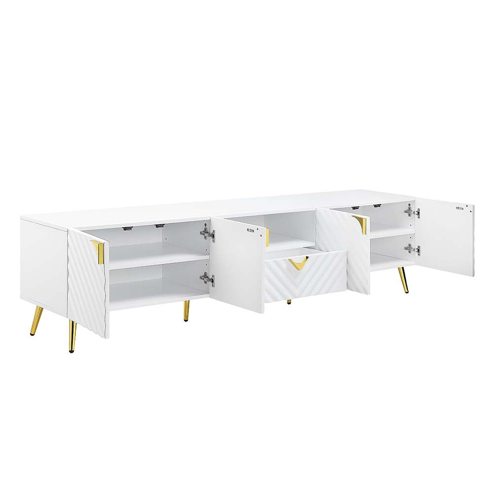 ACME Gaines White High Gloss TV Stand Model LV01138