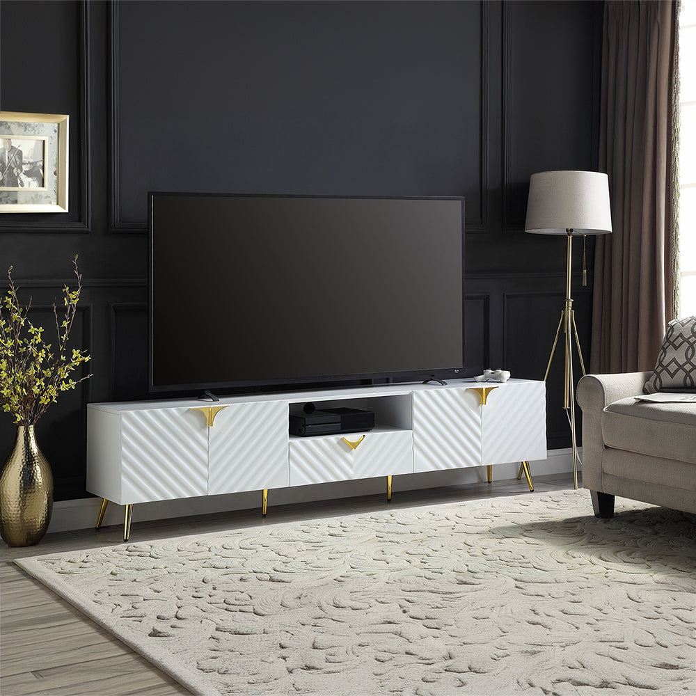 ACME Gaines White High Gloss TV Stand Model LV01138