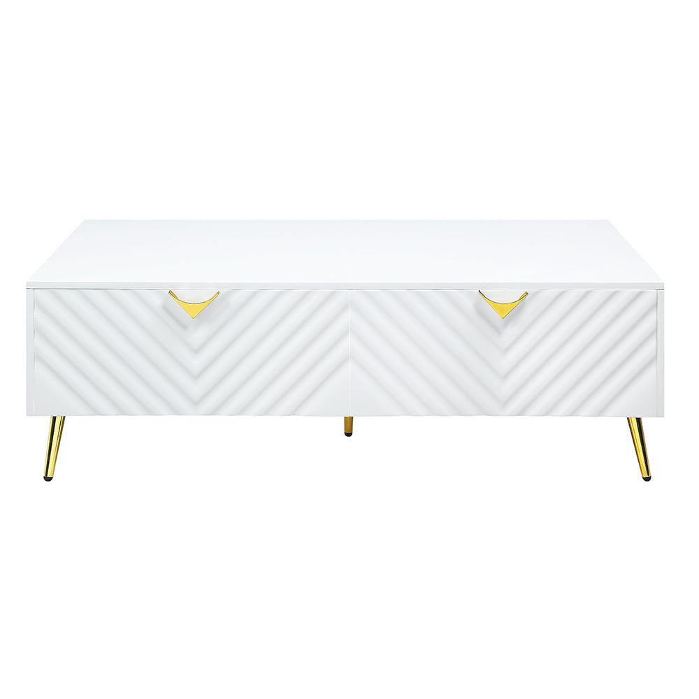 ACME Gaines White High Gloss Coffee Table Model LV01139