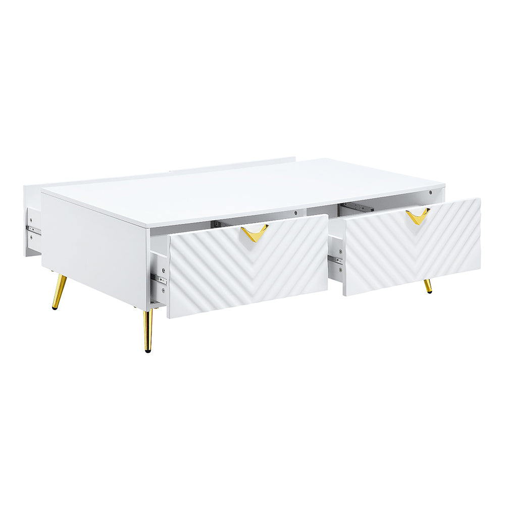 ACME Gaines White High Gloss Coffee Table Model LV01139