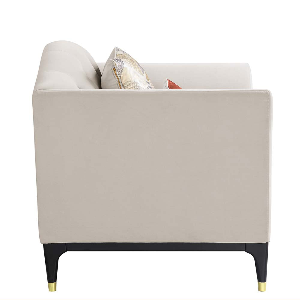 ACME Tayden Beige Velvet Loveseat with 4 Pillows Model LV01156