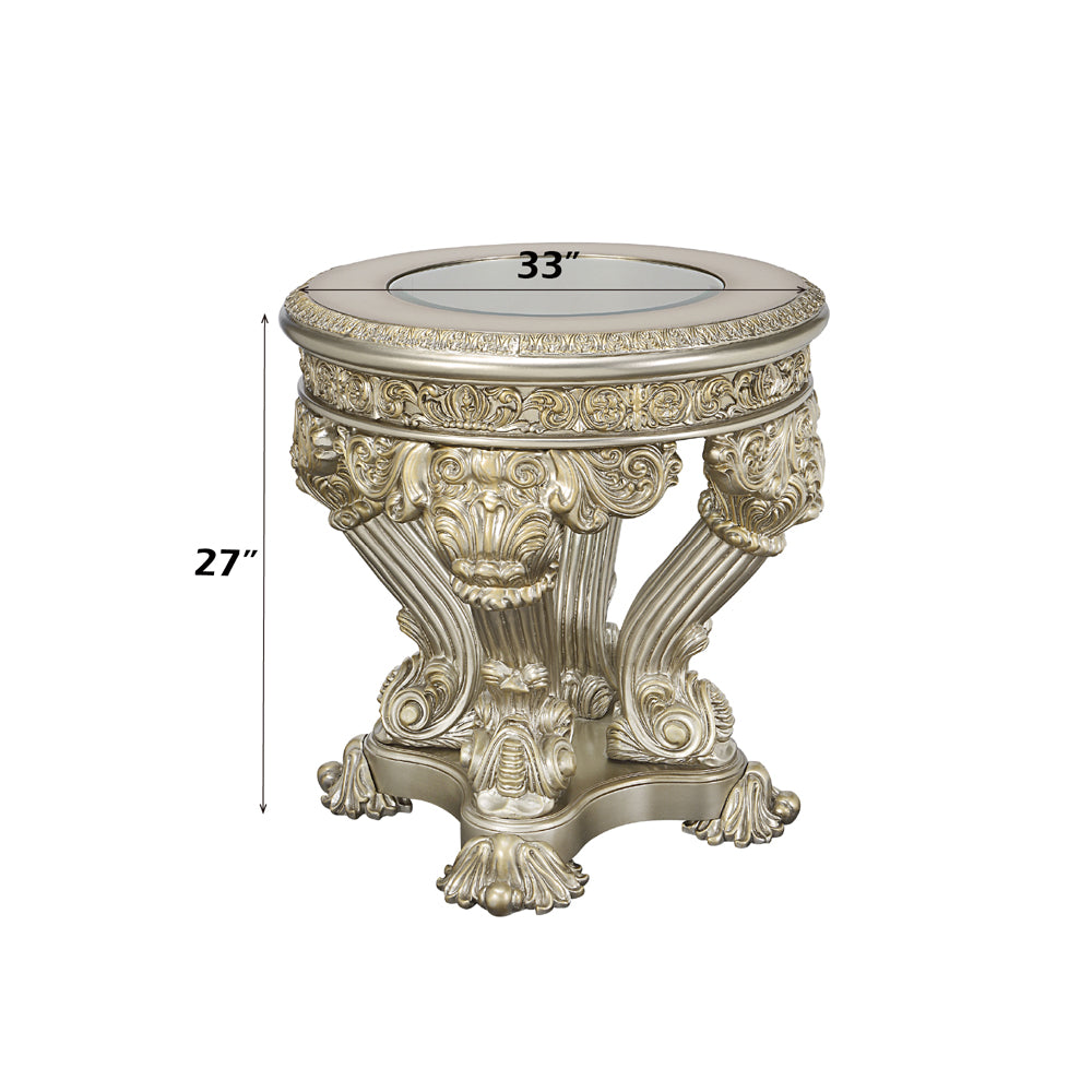 ACME Danae Champagne & Gold End Table Model LV01203