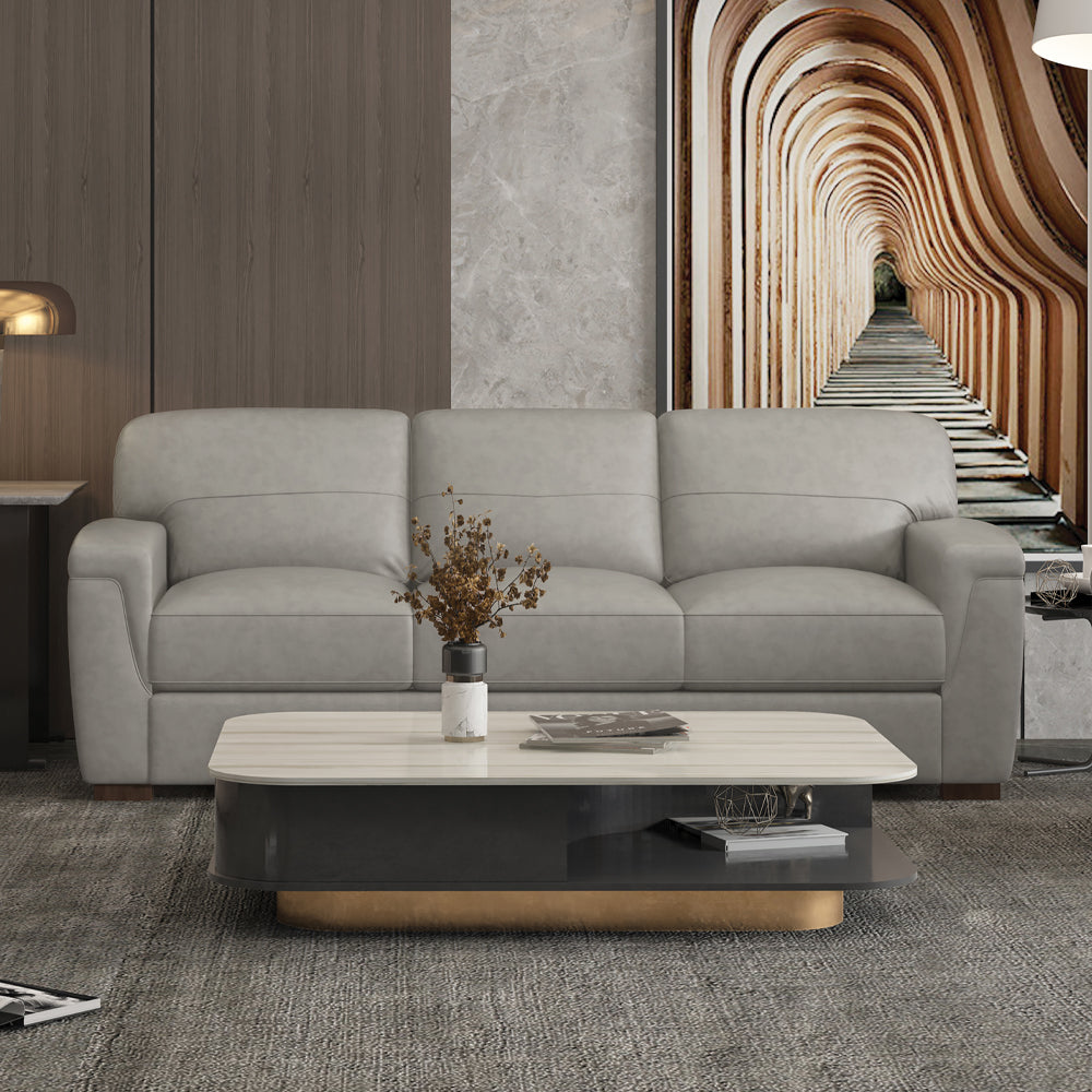 ACME Cornelia Pearl Gray Top Grain Leather Sofa Model LV01296