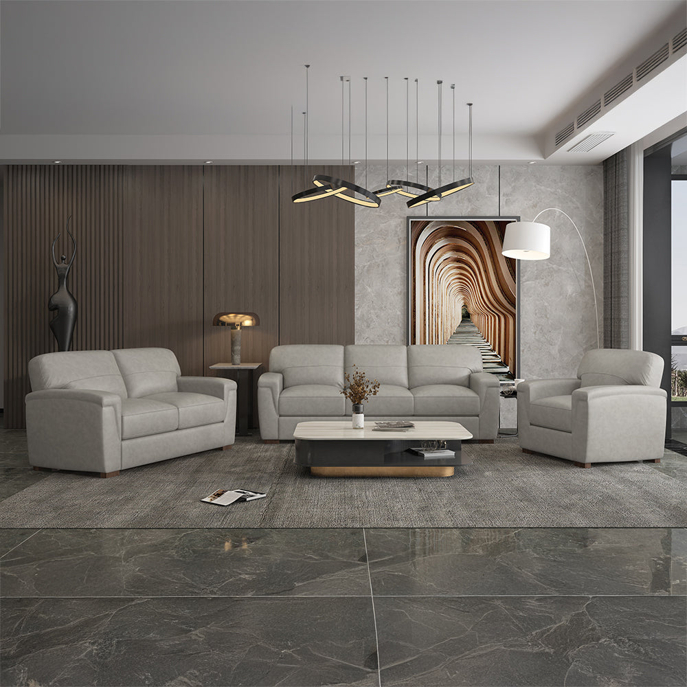 ACME Cornelia Pearl Gray Top Grain Leather Loveseat Model LV01297