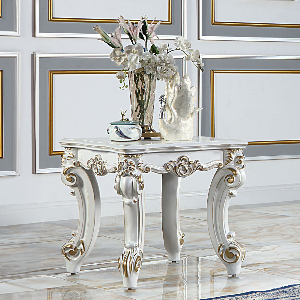 ACME Vendome II Antique Pearl End Table Model LV01333