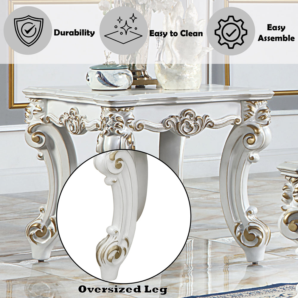 ACME Vendome II Antique Pearl End Table Model LV01333