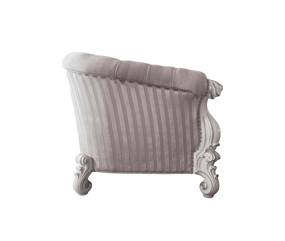 ACME Versailles Ivory Fabric & Bone White Loveseat with 5 Pillows Model LV01395