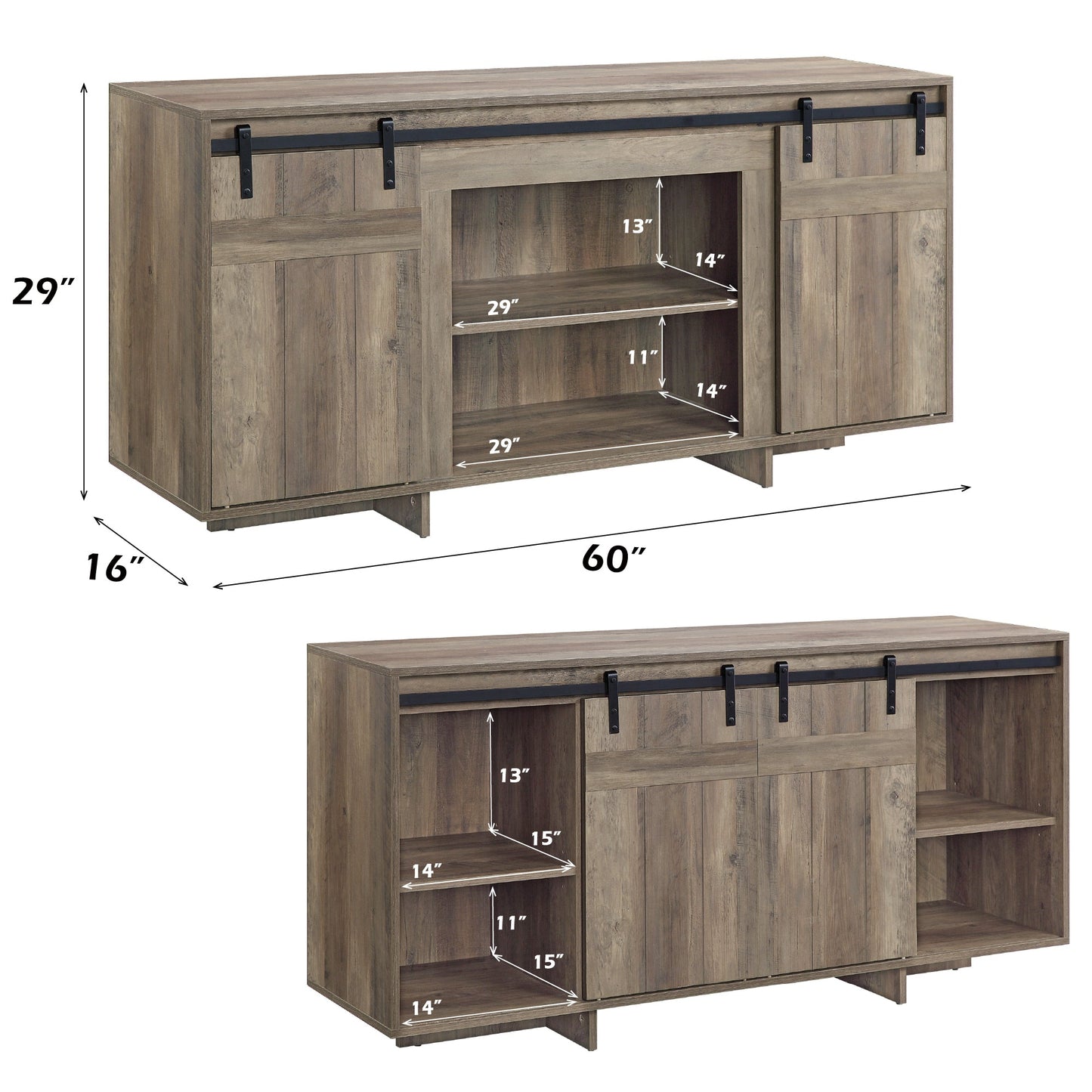 ACME Bellarosa Gray Washed TV Stand (Same As 91608) Model LV01440