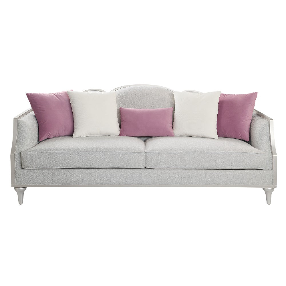ACME Kasa Beige Linen Sofa with 5 Pillows Model LV01499