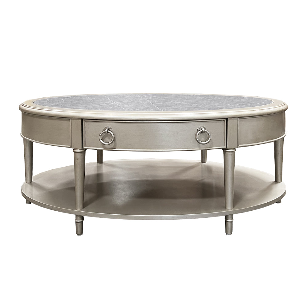 ACME Kasa Sintered Stone & Champagne Coffee Table Model LV01502