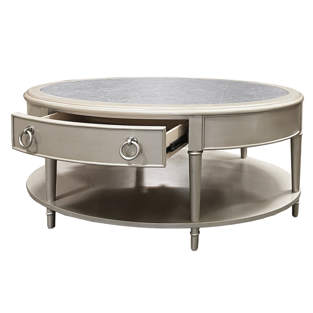 ACME Kasa Sintered Stone & Champagne Coffee Table Model LV01502