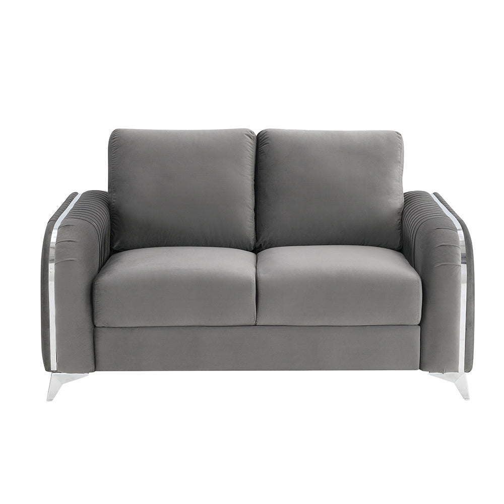 ACME Wenona Gray Velvet Loveseat Model LV01711