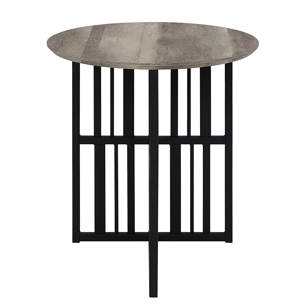ACME Zudora Antique Oak & Black End Table Model LV01752