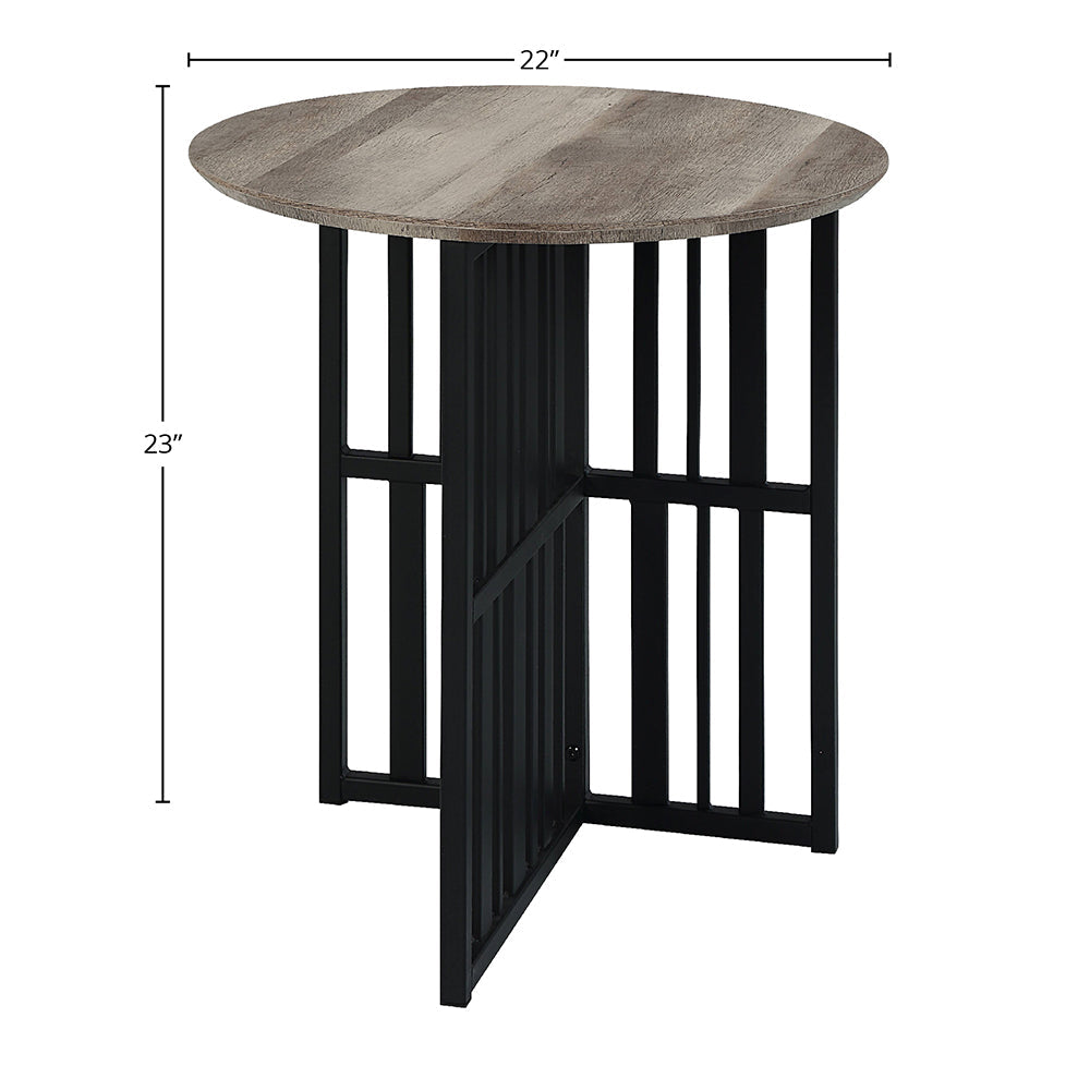 ACME Zudora Antique Oak & Black Coffee Table Model LV01751