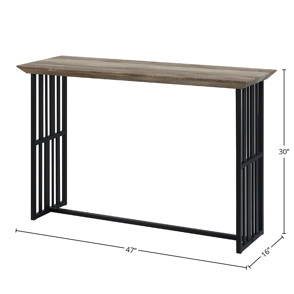 ACME Zudora Antique Oak & Black Sofa Table Model LV01753