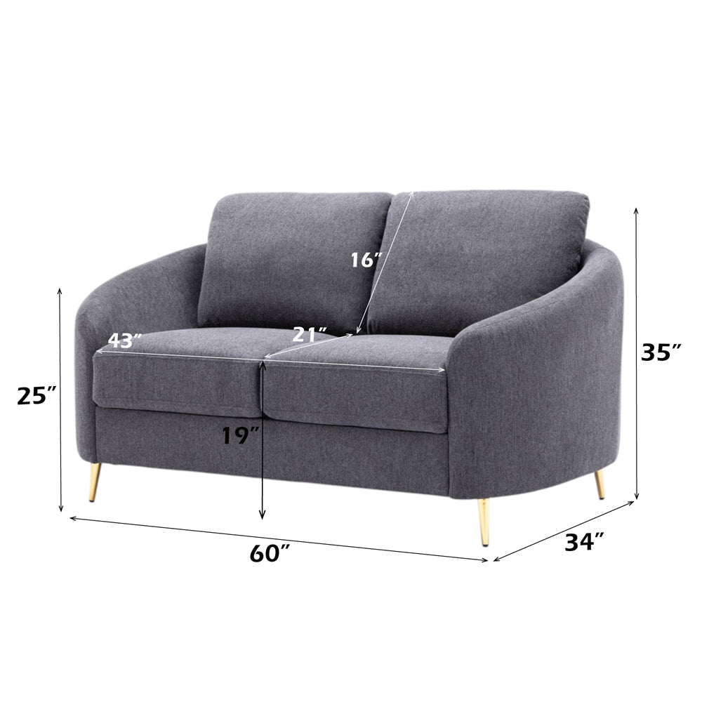 ACME Yuina Gray Linen Loveseat Model LV01772