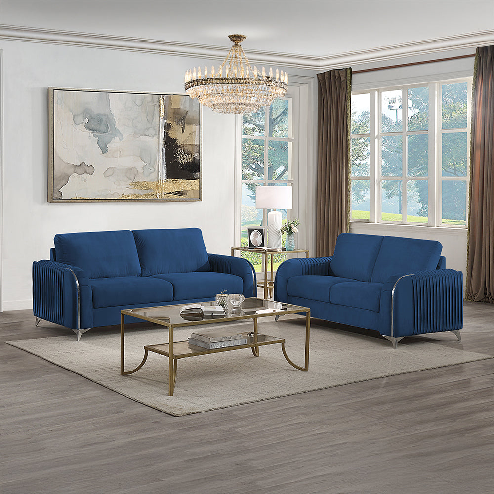 ACME Wenona Blue Velvet Loveseat Model LV01775
