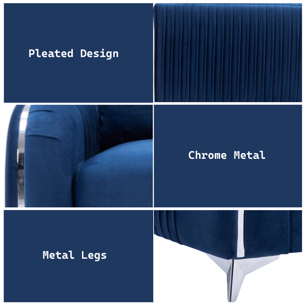 ACME Wenona Blue Velvet Loveseat Model LV01775