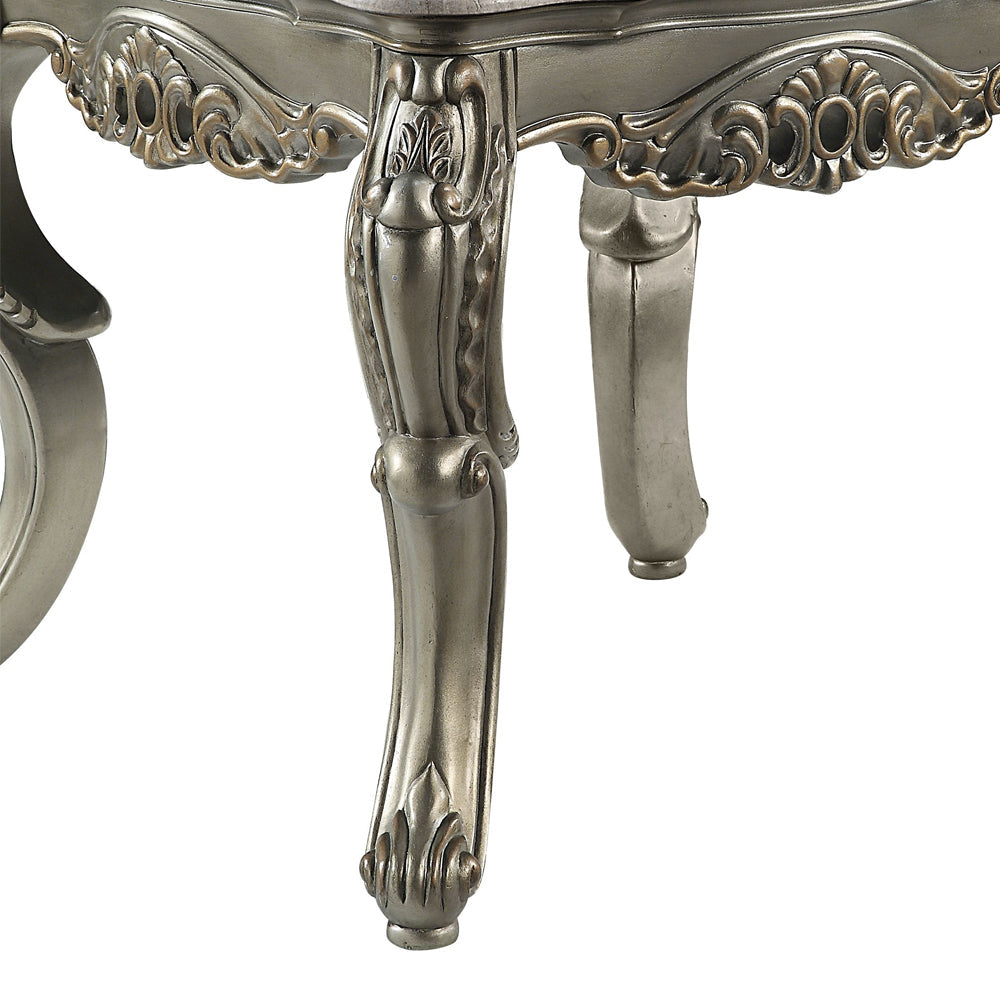 ACME Miliani Natural Marble & Antique Bronze End Table Model LV01784