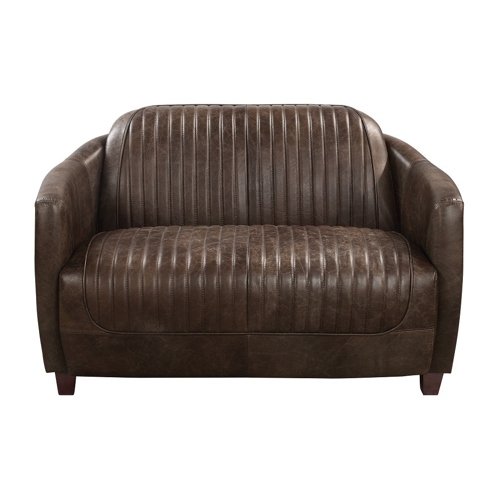 ACME Brancaster Antique Slate Top Grain Leather Loveseat Model LV01810