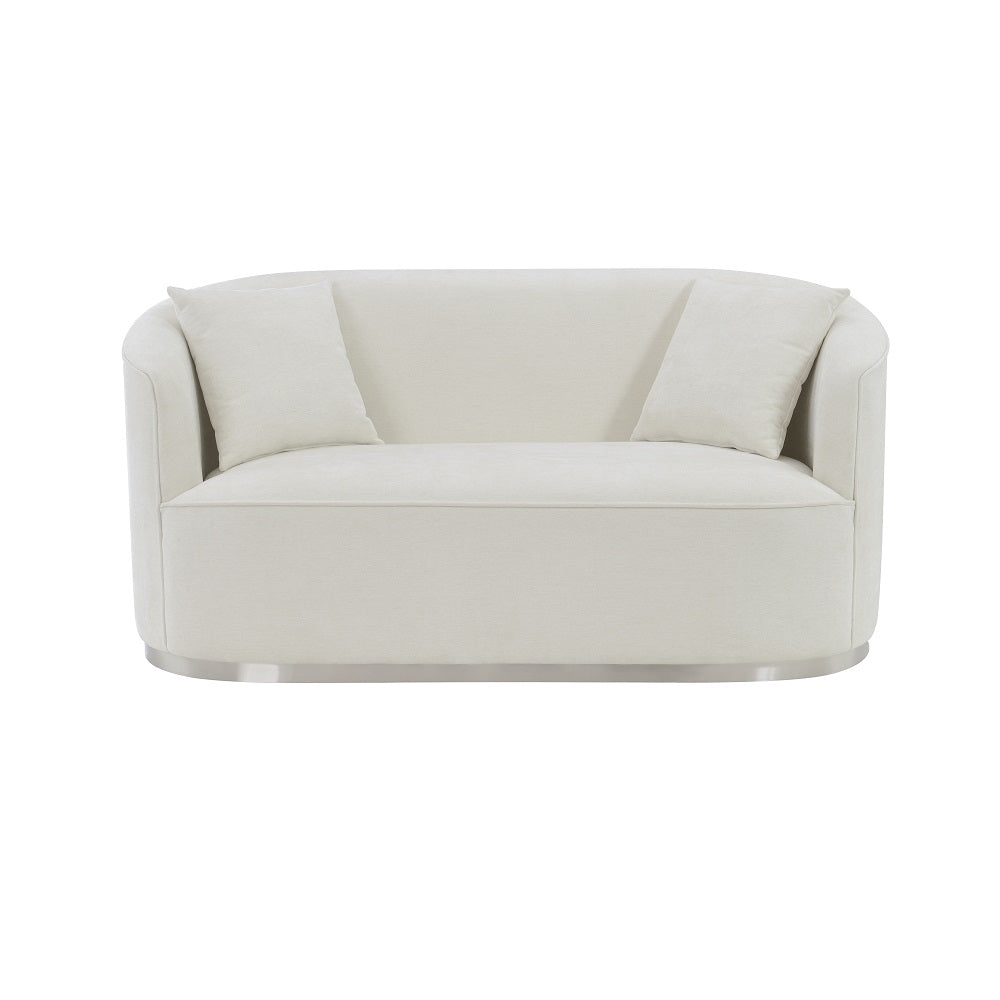 ACME Odette Beige Chenille Loveseat with 2 Pillows Model LV01918
