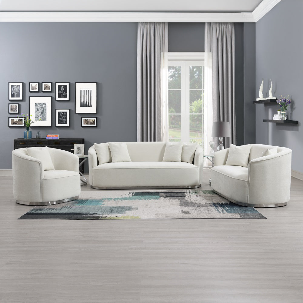 ACME Odette Beige Chenille Loveseat with 2 Pillows Model LV01918