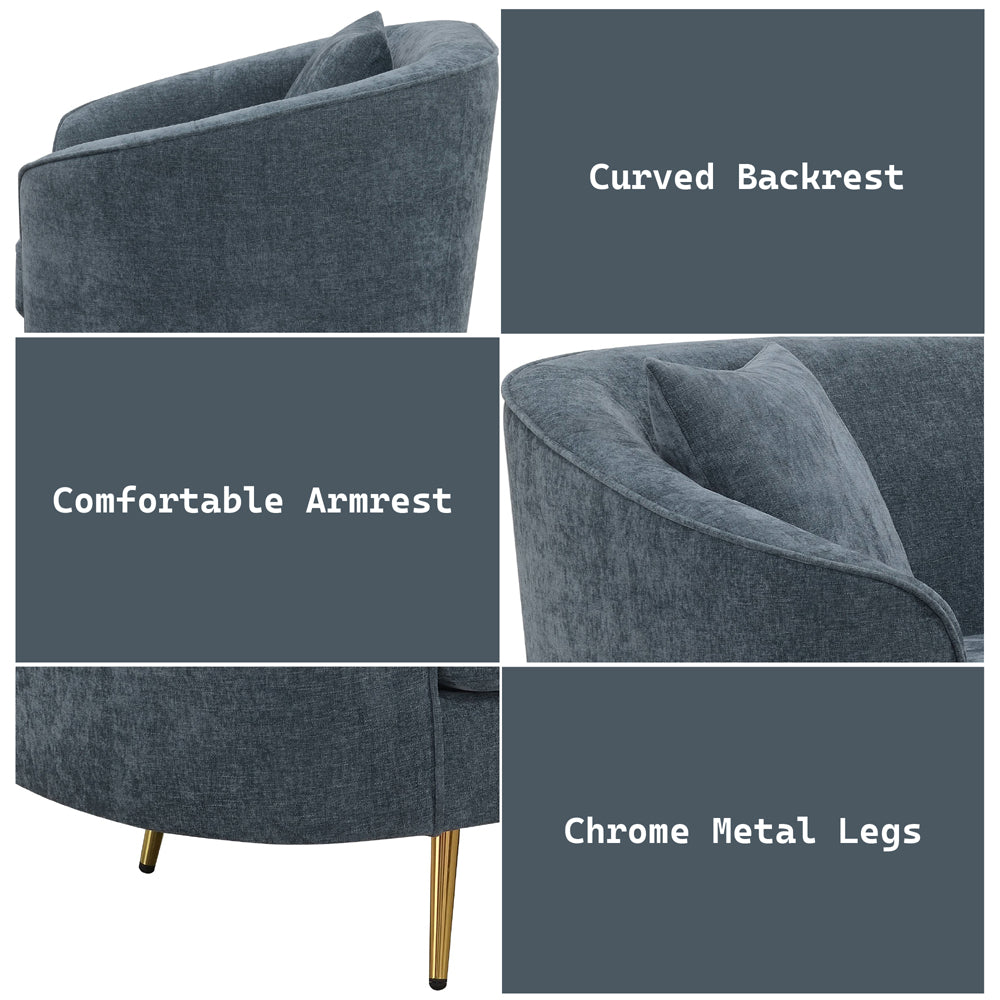 ACME Nakendra Cobalt Blue Chenille Loveseat with 2 Pillows Model LV01921