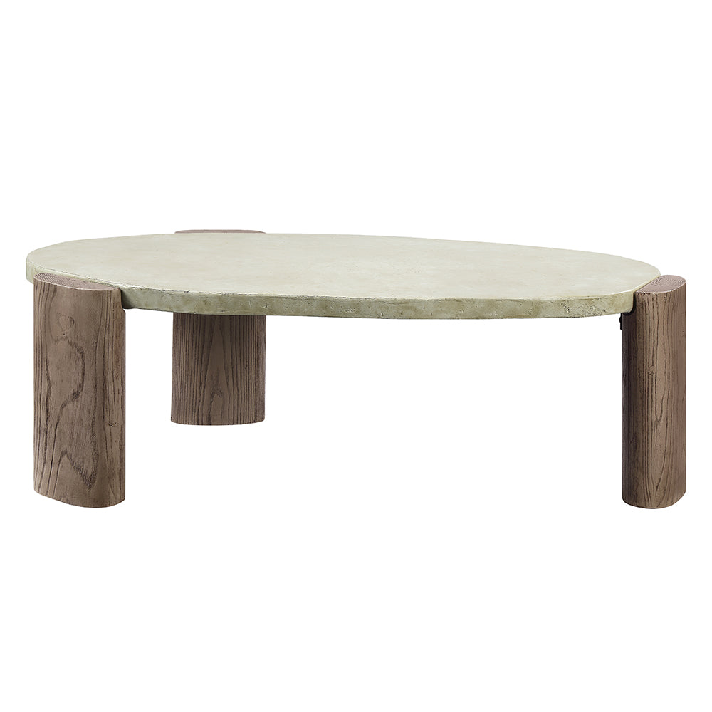 ACME Jacinda Off White & Oak Coffee Table Model LV01929