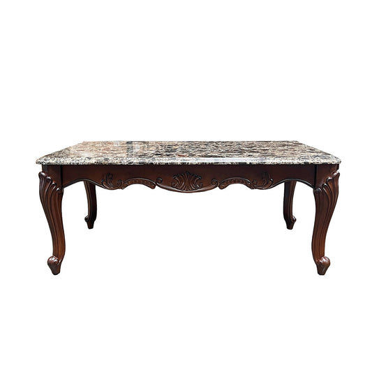 ACME Nayla Natural Marble & Cherry End Table Model LV02004