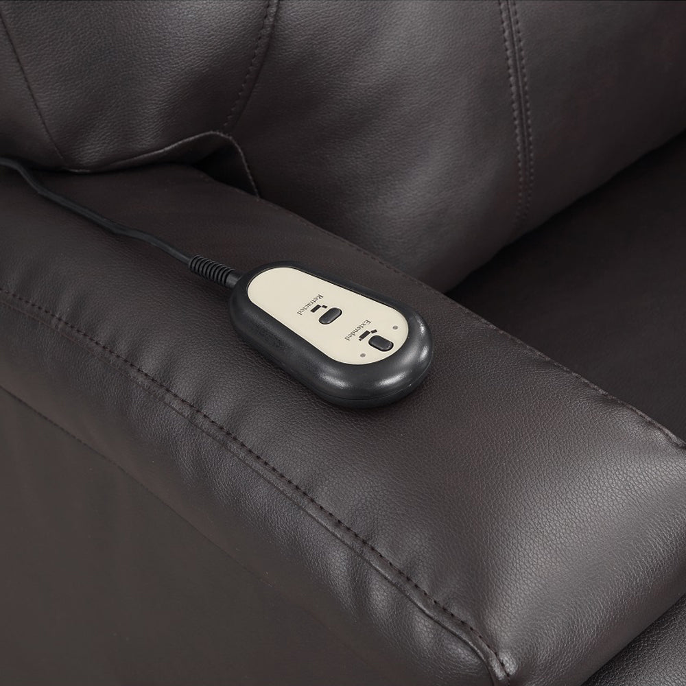 ACME Evander Brown Leather Aire Recliner with Power Lift & Massage Model LV02181