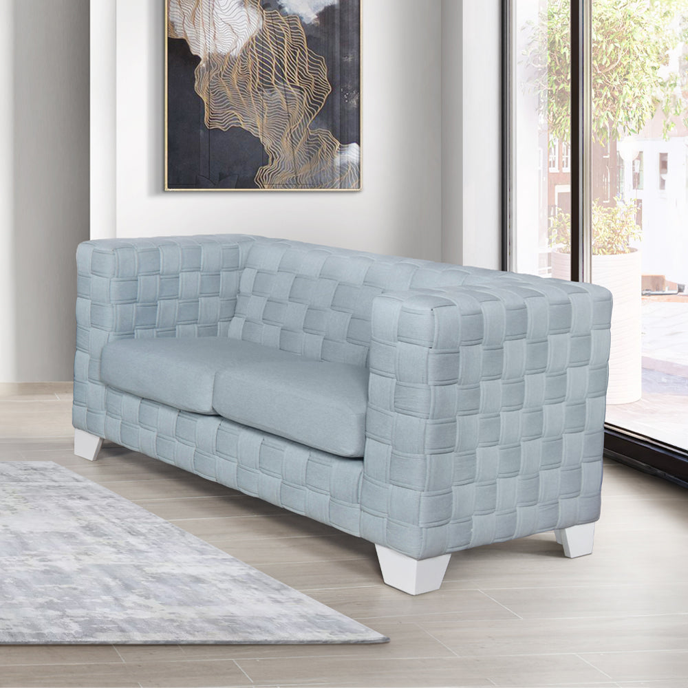 ACME Saree Light Teal Chenille & White Loveseat Model LV02347