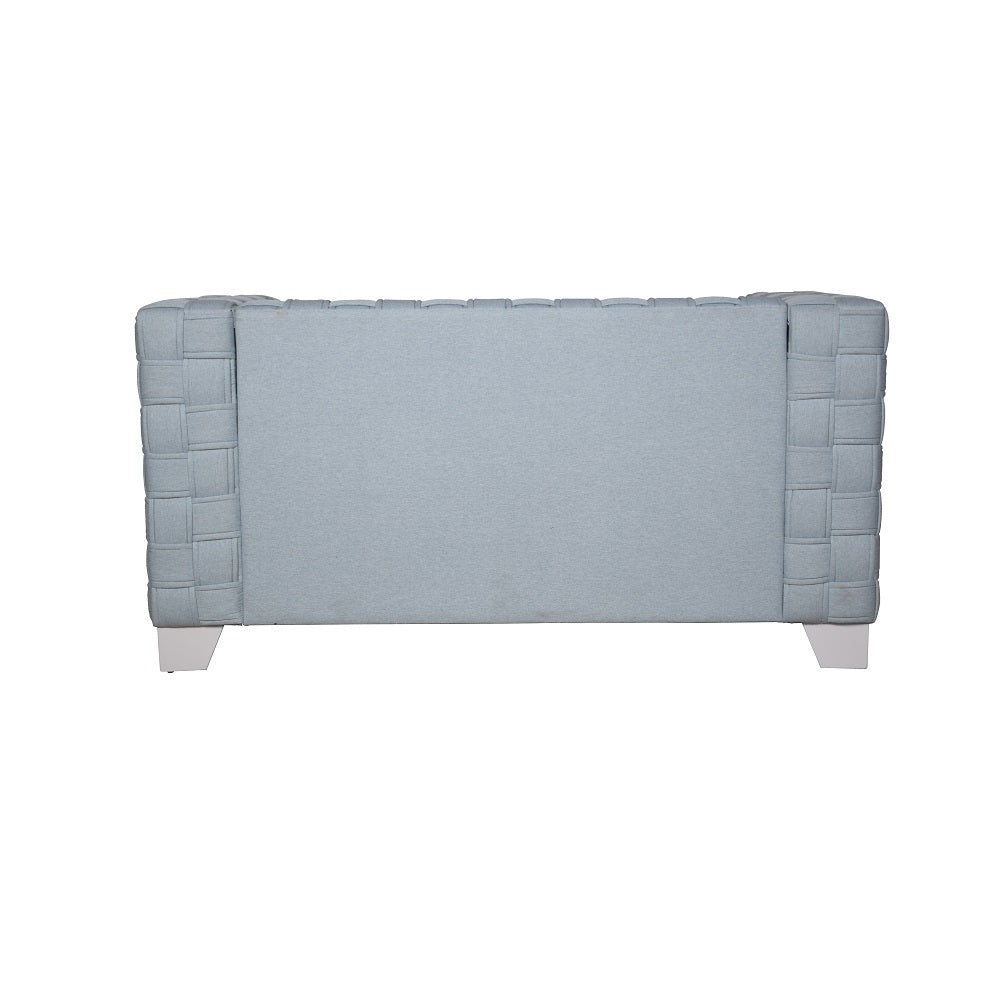 ACME Saree Light Teal Chenille & White Loveseat Model LV02347