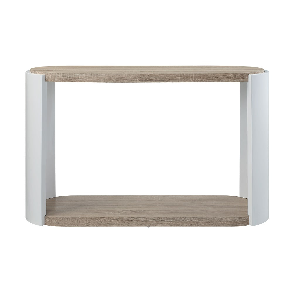 ACME Zoma White High Gloss & Oak Sofa Table Model LV02416