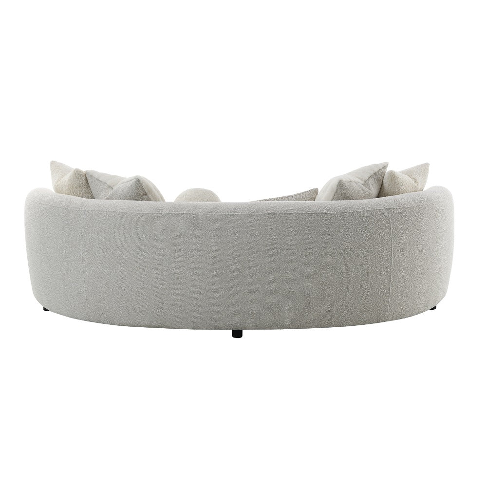 ACME Iniko Beige Boucle Sofa with 6 Pillows Model LV02542