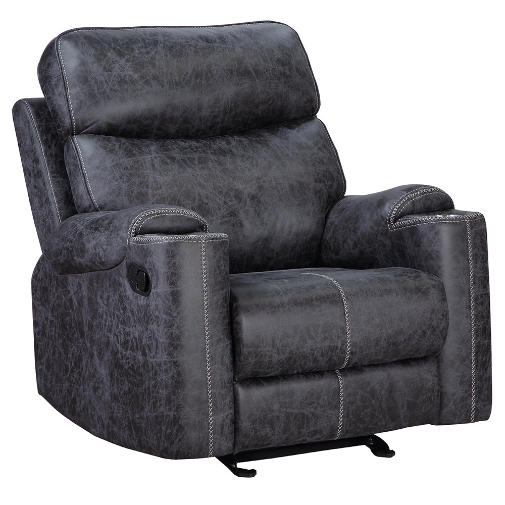 ACME Hirah Dark Gray Polish Microfiber Motion Glider Recliner Model LV02572