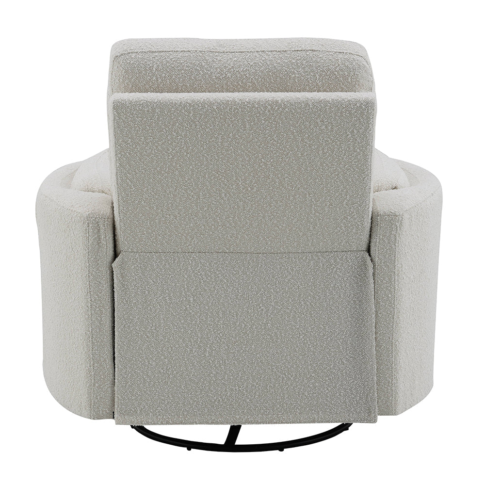 ACME Sagen Beige Boucle Glider Recliner with Swivel Model LV02733