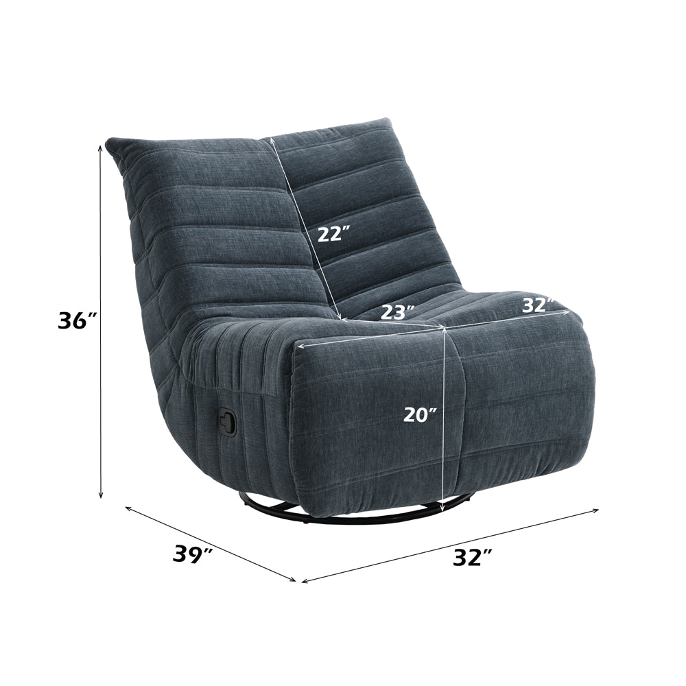 ACME Talmon Shadow Chenille Glider Recliner with Swivel Model LV02751