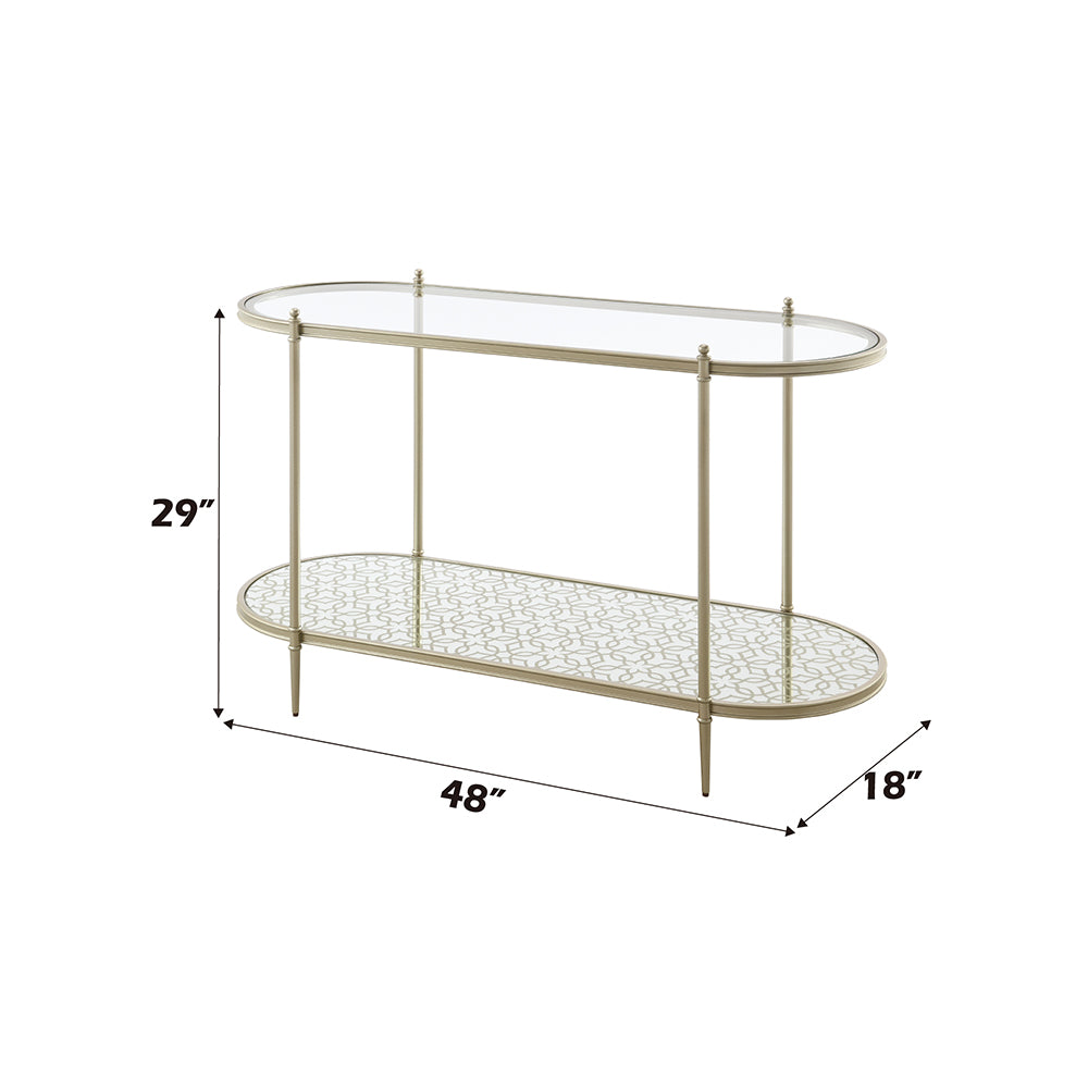 ACME Zaba Glass Top & Champagne Sofa Table Model LV02757