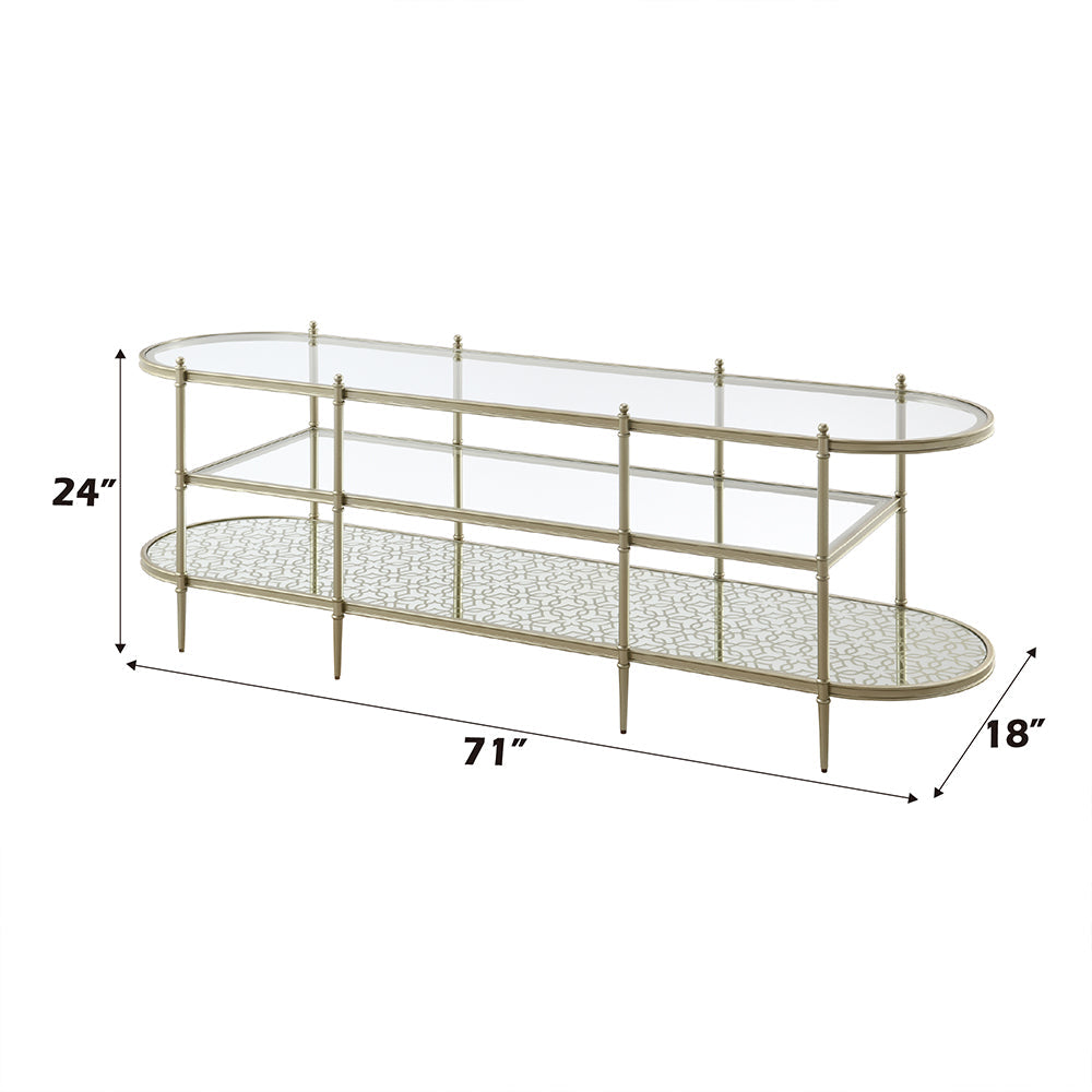 ACME Zaba Glass & Champagne TV Stand Model LV02759