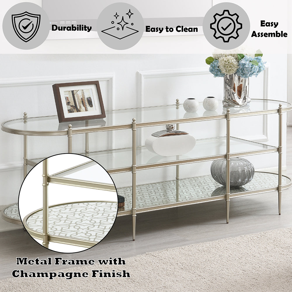 ACME Zaba Glass & Champagne TV Stand Model LV02759