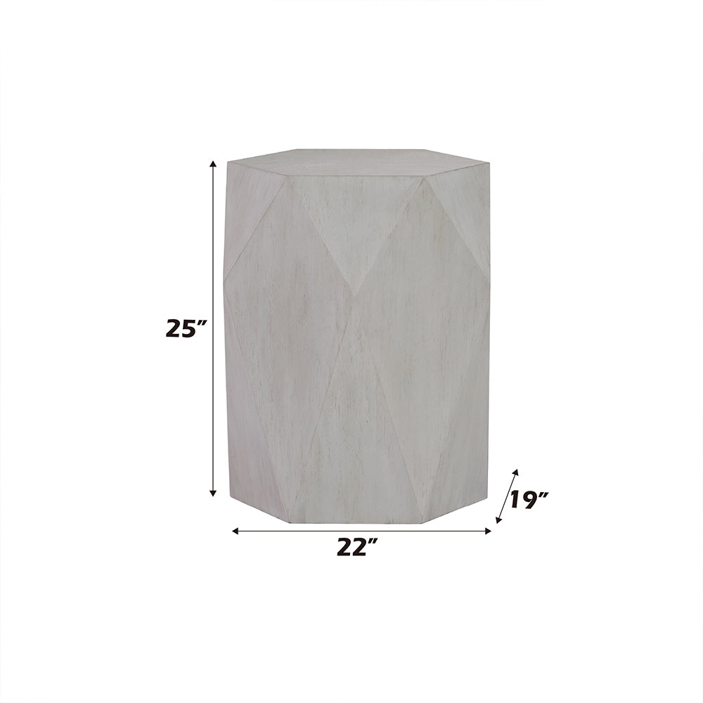 ACME Hanniel Antique White End Table Model LV02766