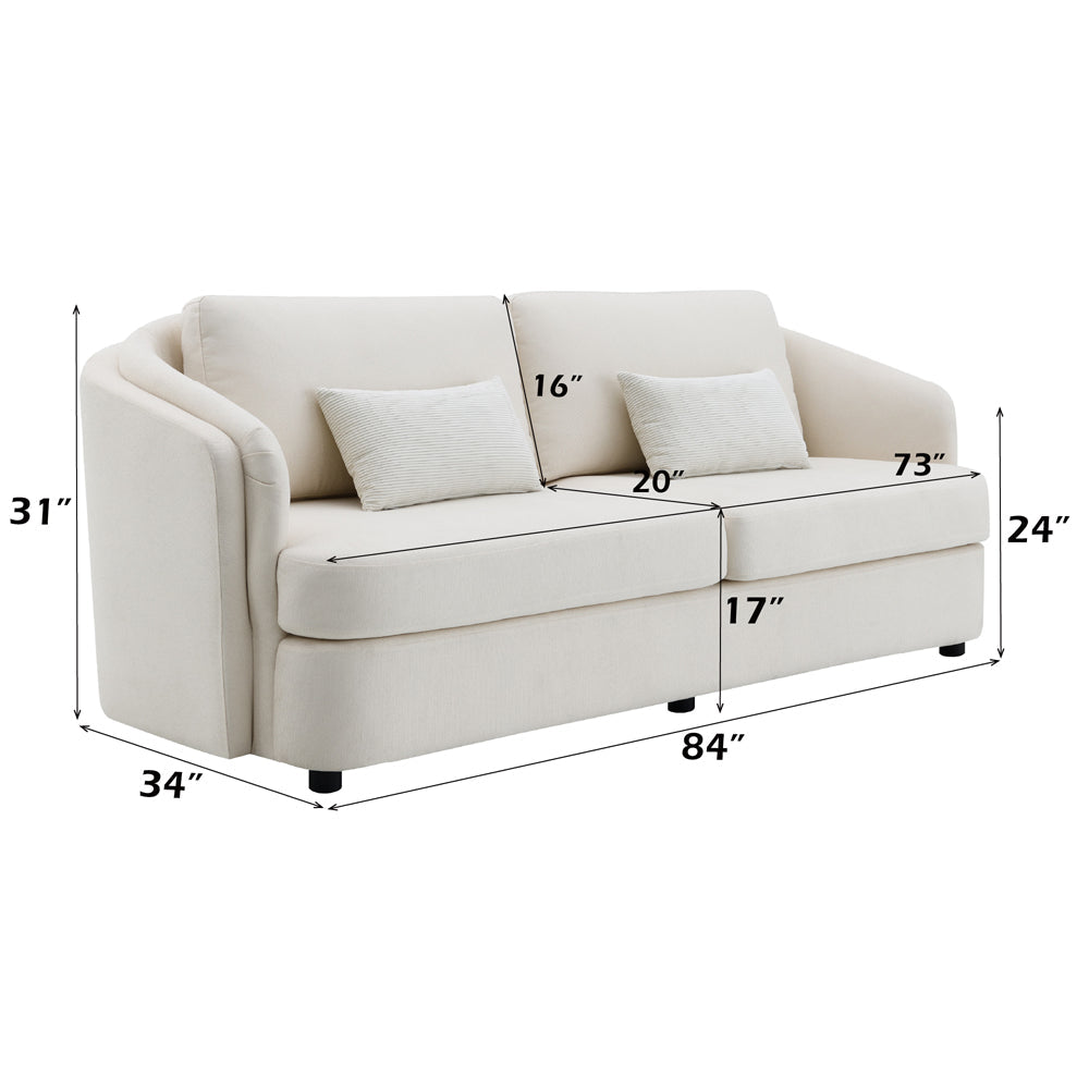 ACME Mariko Beige Linen Sofa with 2 Pillows Model LV02770